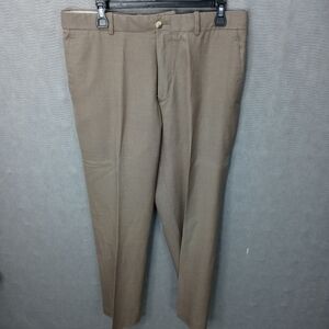 Perry Ellis men's 34"×32" tan polyester rayon wool